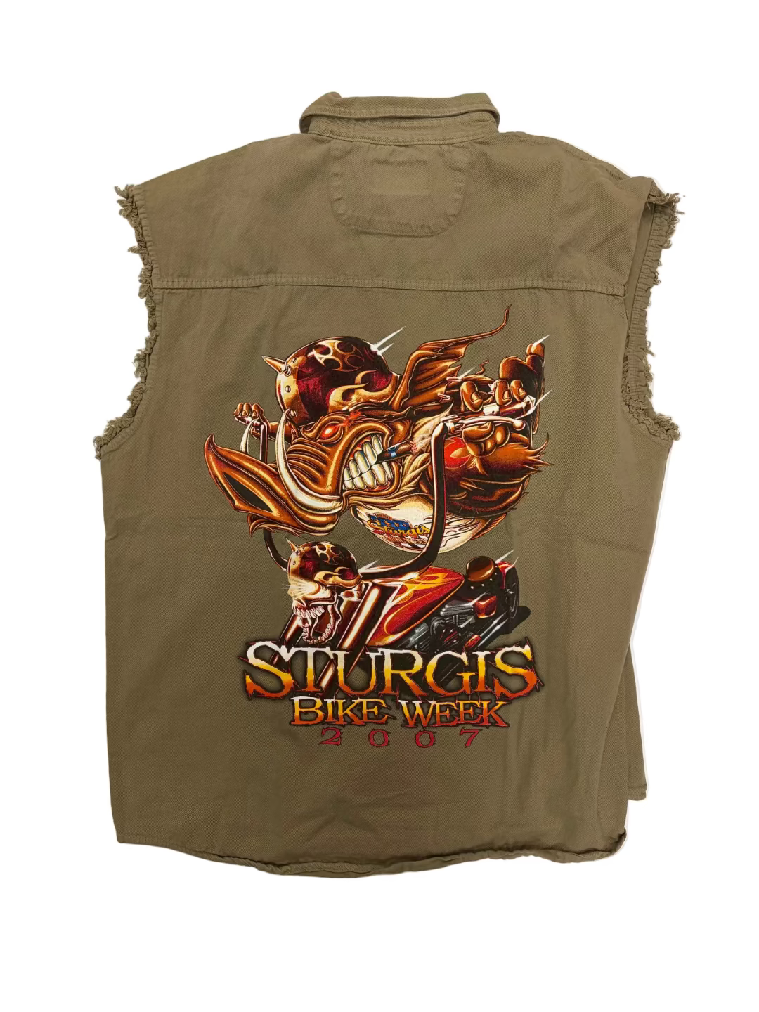 Vintage Sturgis 2007 Bike Week Sleeveless Buttondown