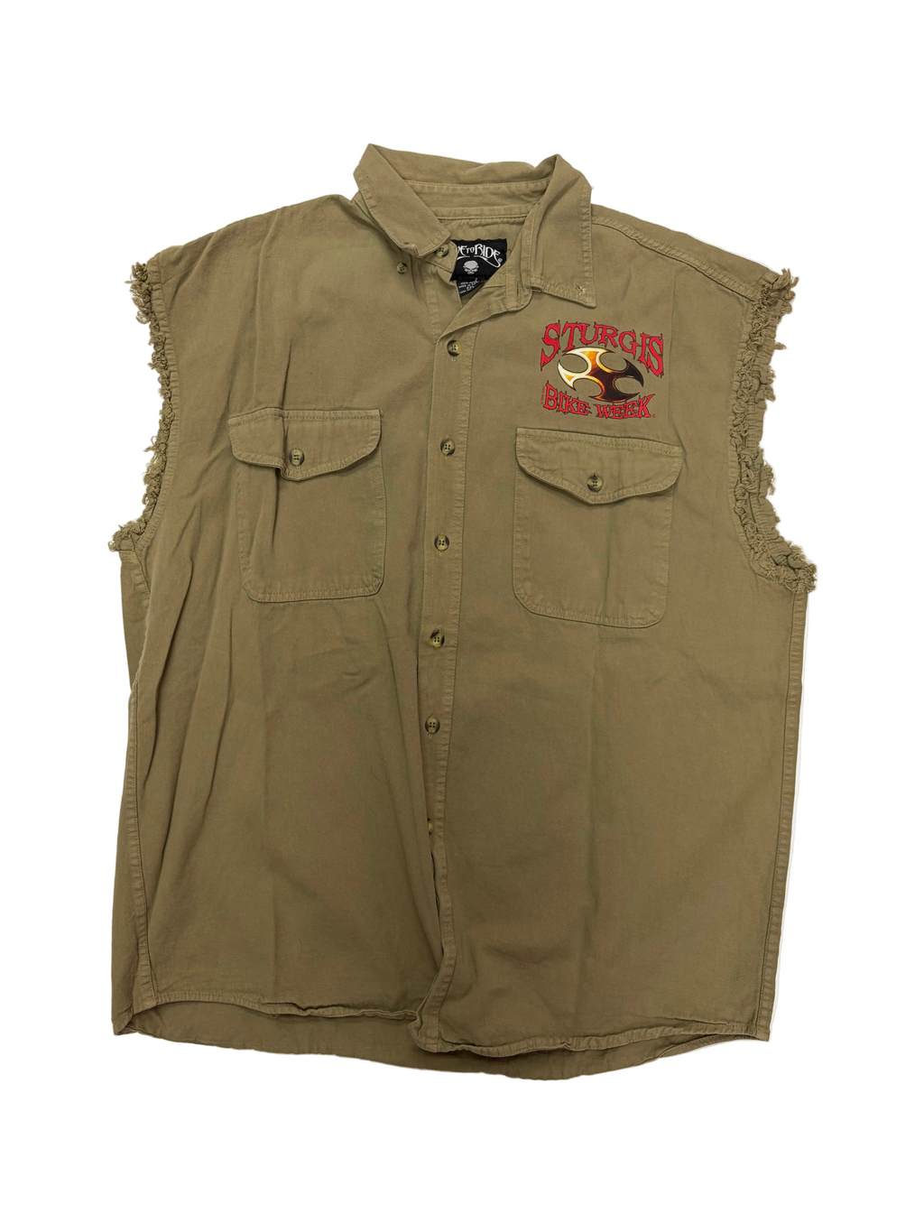 Vintage Sturgis 2007 Bike Week Sleeveless Buttondown