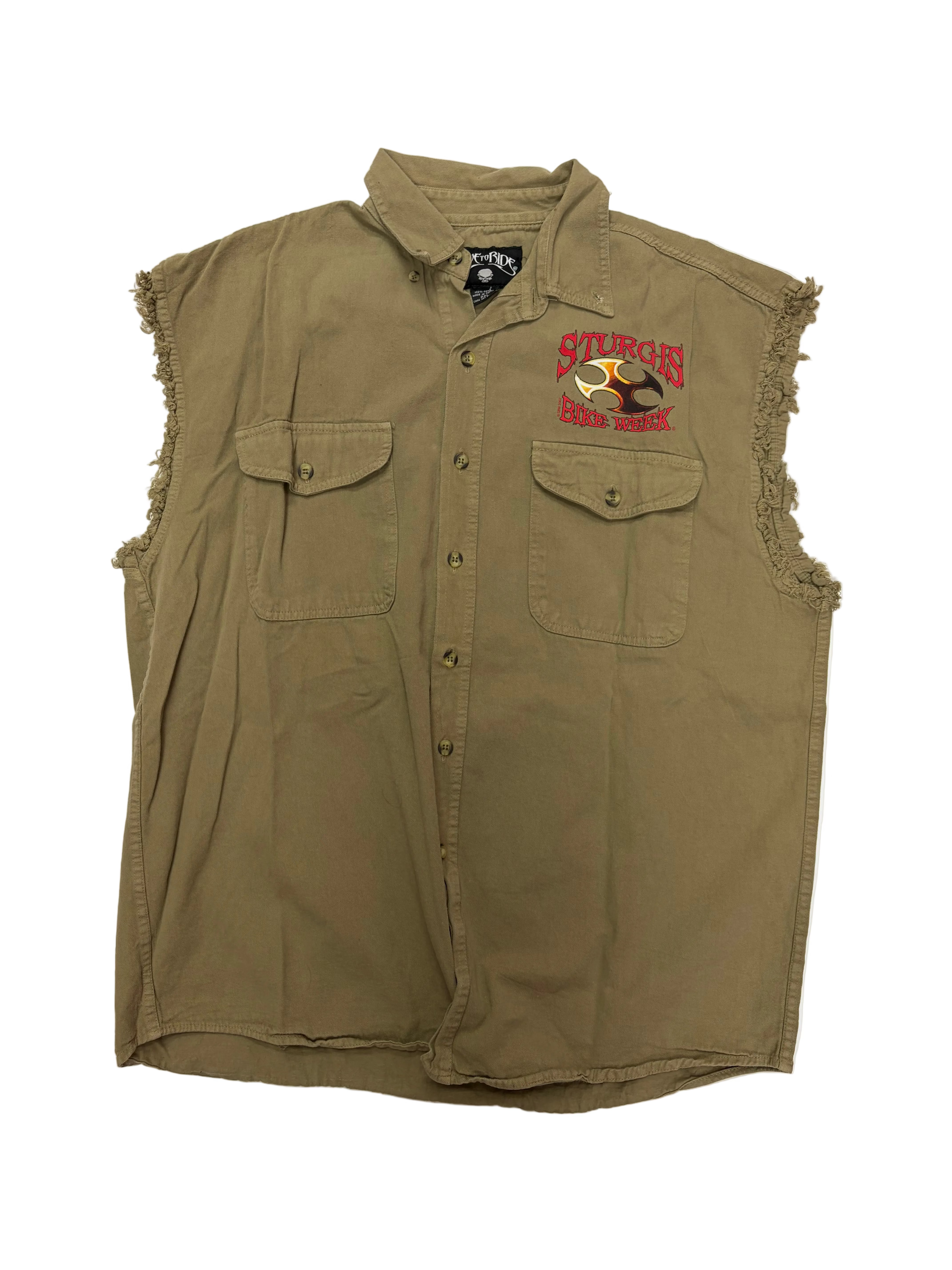 Vintage Sturgis 2007 Bike Week Sleeveless Buttondown