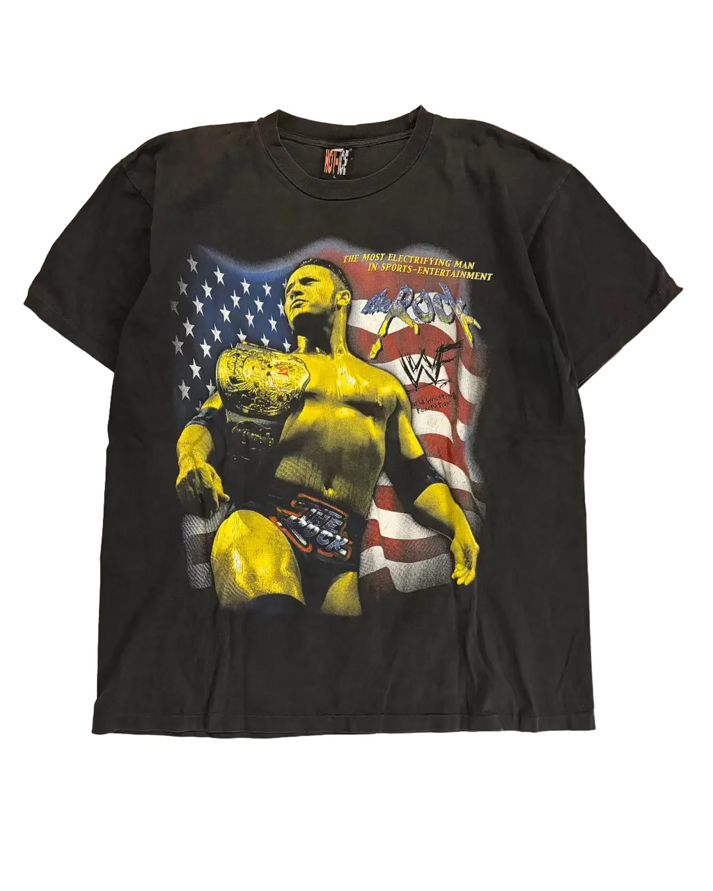 Vintage 90's WWF The Rock Boot T-Shirt
